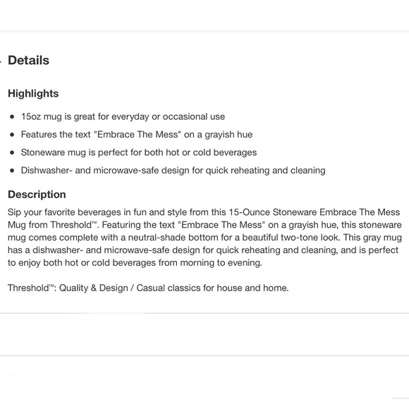 Target Threshold “Embrace the Mess” Mug - Picture 10 of 11